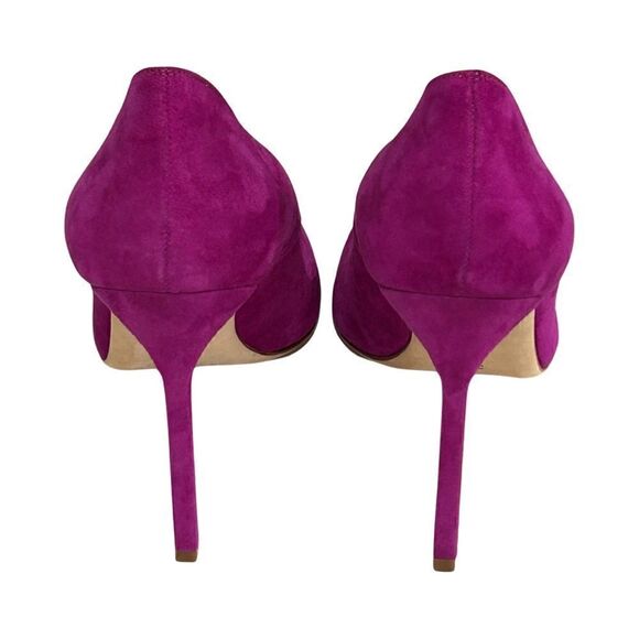 Manolo Blahnik BB 105mm Pink Suede Pointed Toe Pumps Size 39.5 NIB - Picture 12 of 12